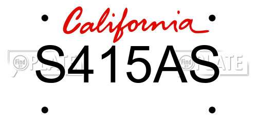 S415AS California License Plate