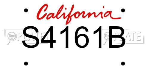 S4161B California License Plate