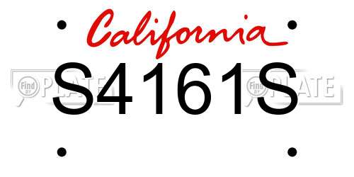 S4161S California License Plate
