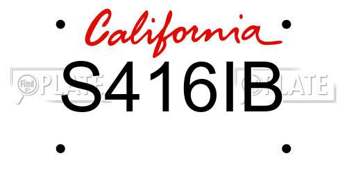 S416IB California License Plate