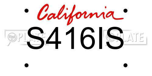 S416IS California License Plate