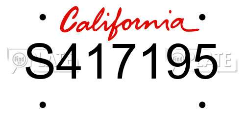 S417195 California License Plate