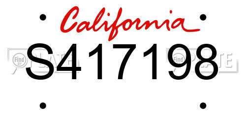 S417198 California License Plate
