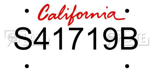 S41719B California License Plate
