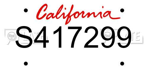 S417299 California License Plate