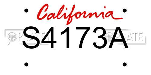 S4173A California License Plate