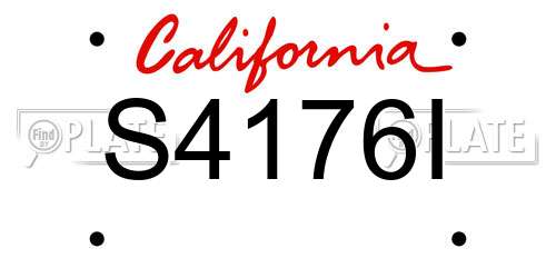 S4176I California License Plate