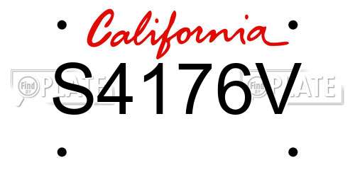 S4176V California License Plate