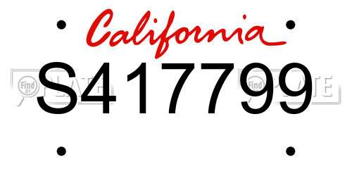S417799 California License Plate