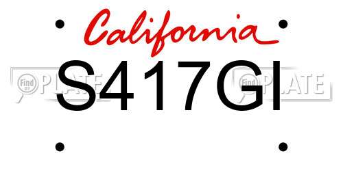 S417GI California License Plate
