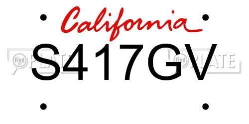 S417GV California License Plate