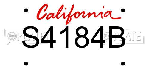 S4184B California License Plate