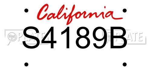 S4189B California License Plate