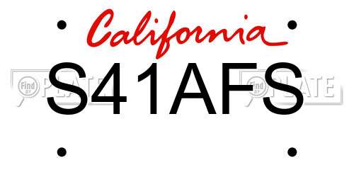 S41AFS California License Plate