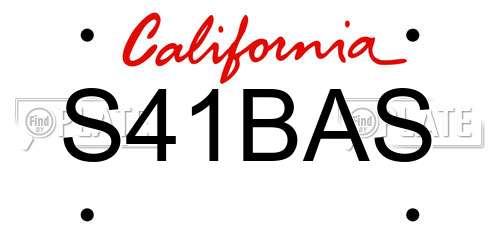 S41BAS California License Plate