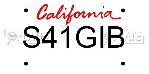 S41GIB California License Plate