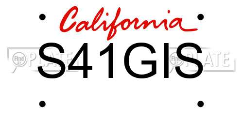 S41GIS California License Plate
