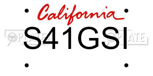 S41GSI California License Plate