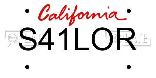 S41LOR California License Plate