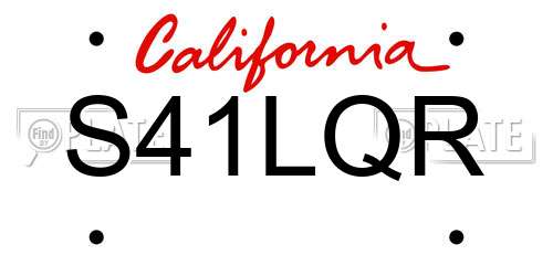 S41LQR California License Plate
