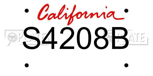 S4208B California License Plate