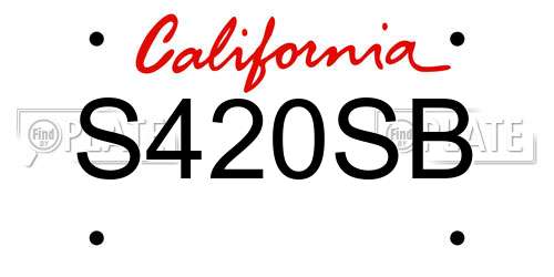 S420SB California License Plate