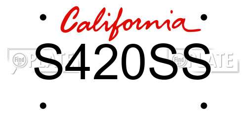 S420SS California License Plate