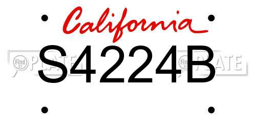 S4224B California License Plate