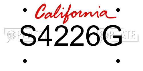 S4226G California License Plate
