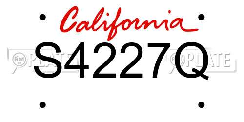 S4227Q California License Plate