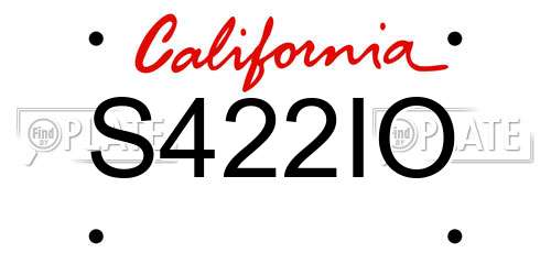 S422IO California License Plate