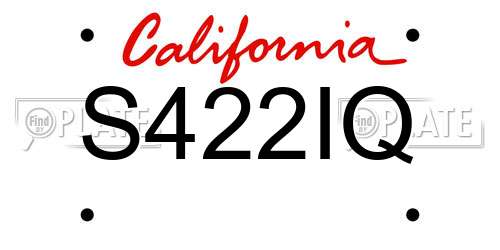 S422IQ California License Plate