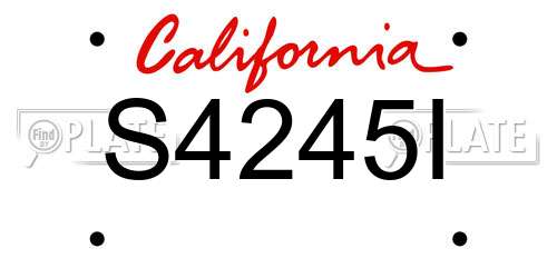 S4245I California License Plate