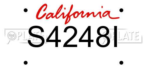 S4248I California License Plate