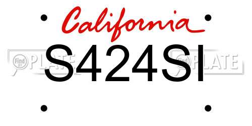 S424SI California License Plate
