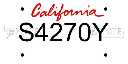 S4270Y California License Plate