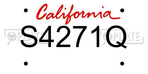 S4271Q California License Plate