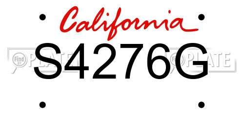 S4276G California License Plate
