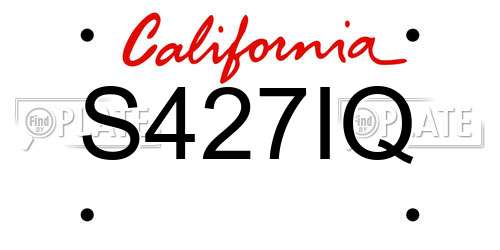 S427IQ California License Plate