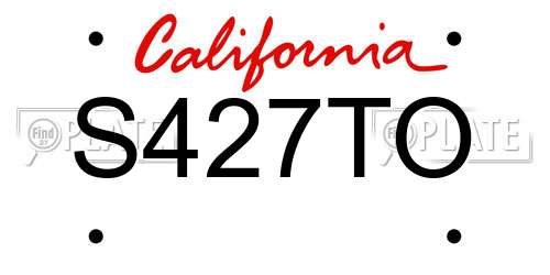 S427TO California License Plate
