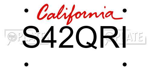 S42QRI California License Plate