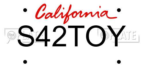 S42TOY California License Plate