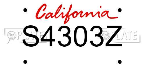 S4303Z California License Plate