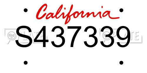 S437339 California License Plate
