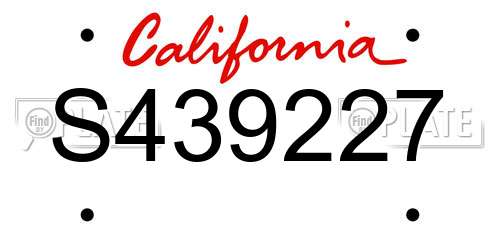 S439227 California License Plate