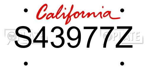 S43977Z California License Plate