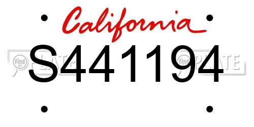 S441194 California License Plate
