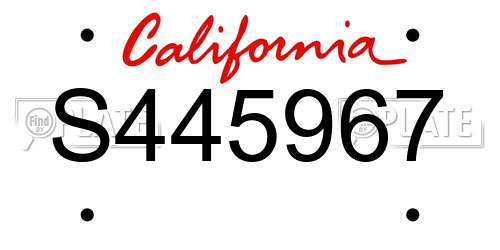 S445967 California License Plate