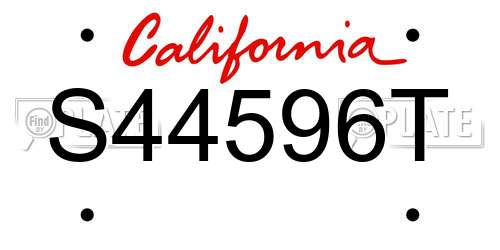 S44596T California License Plate