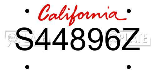 S44896Z California License Plate